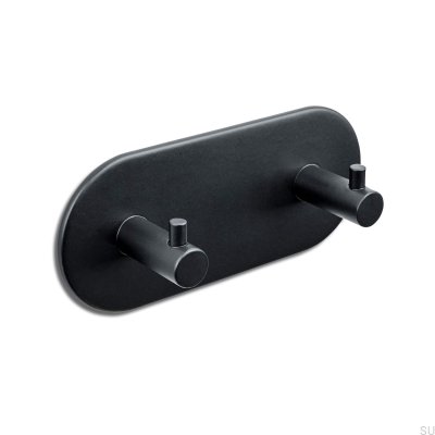 Colgador de pared Tours 120-2, metal, negro mate