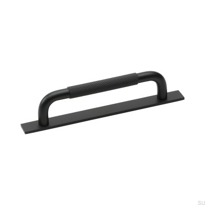 Tirador para mueble alargado con arandela Helix 128 Aluminio Negro 