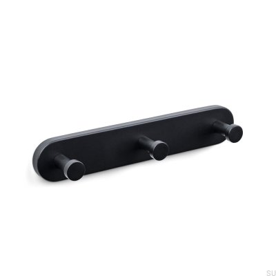 Colgador de pared Dijon 225-3, metal, negro mate
