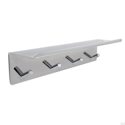 Estante de pared base con estante, cromo pulido