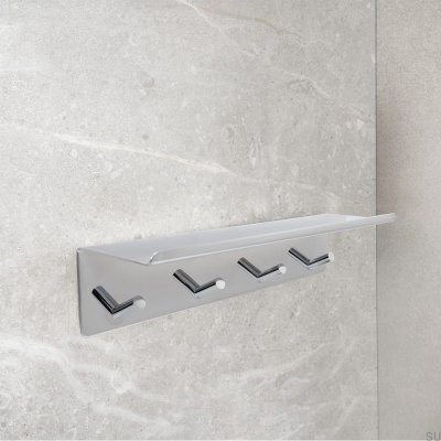 Estante de pared base con estante, cromo pulido