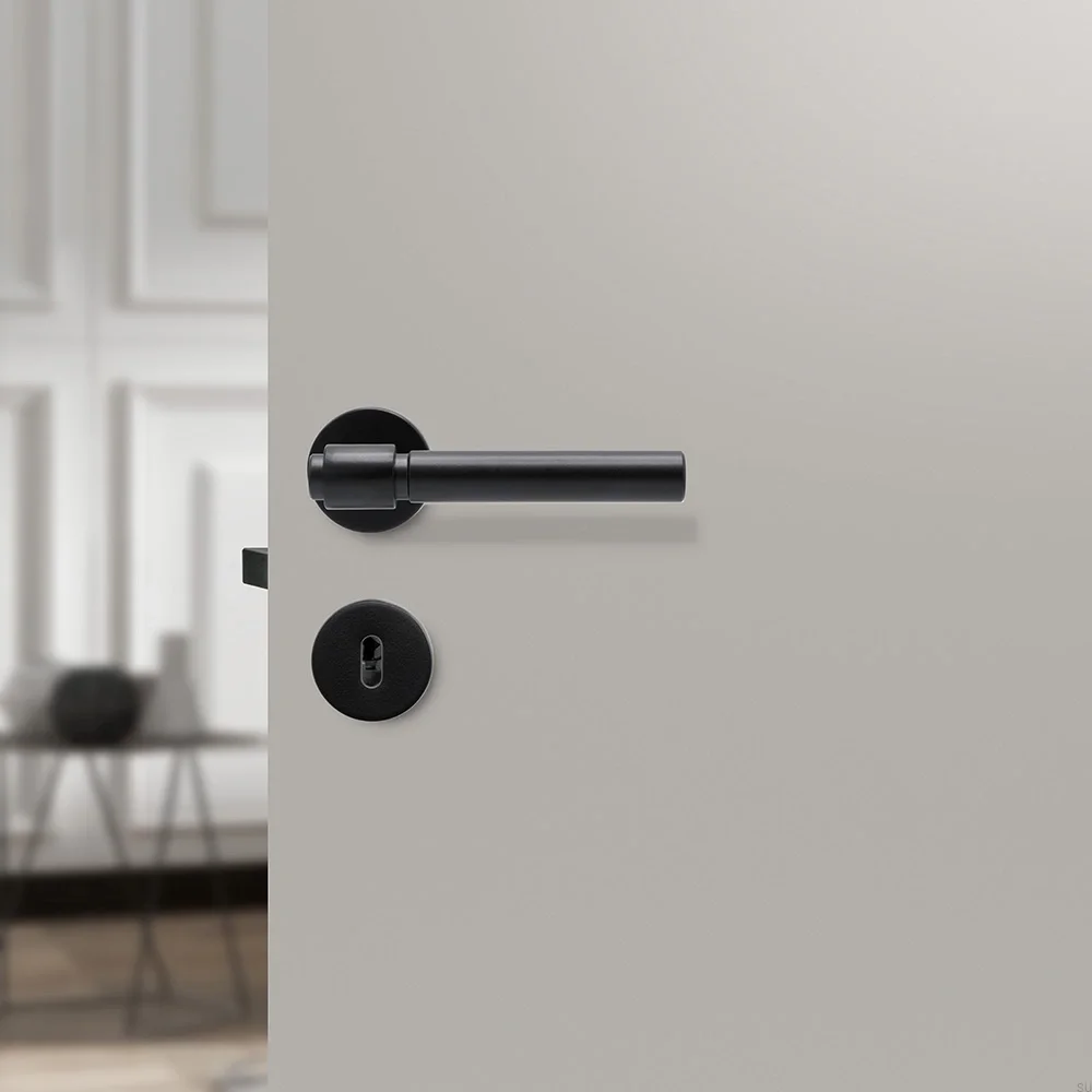 752015-41E Klamka do drzwi Helix 200 Plain Metalowa Czarna