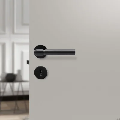 Helix 200 Tirador de puerta de metal liso, negro
