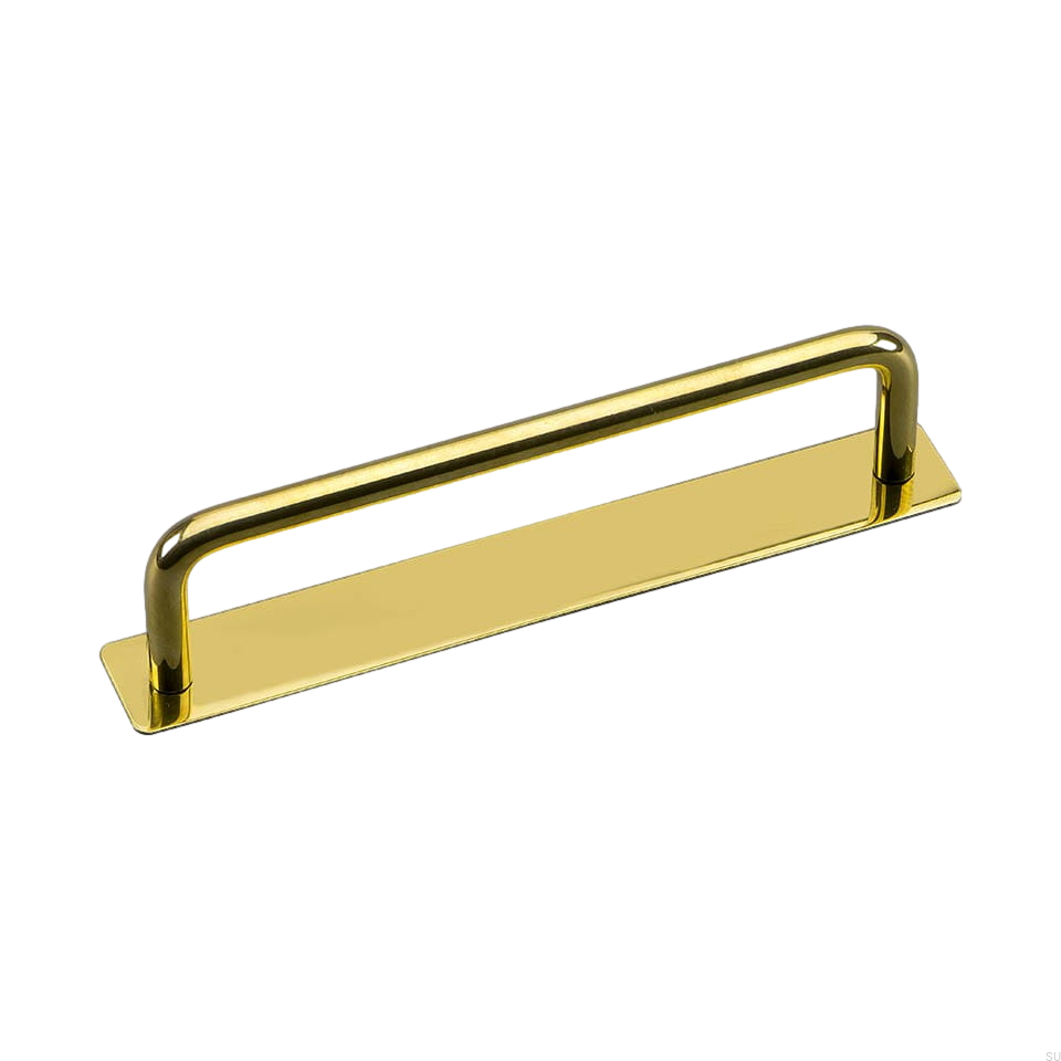 Zdjęcie przedstawia uchwyt meblowy podłużny z podstawą z serii  Royal Deluxe od Beslag Design