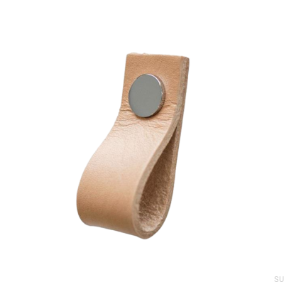 Tirador para mueble Loop Cuero con Cromo