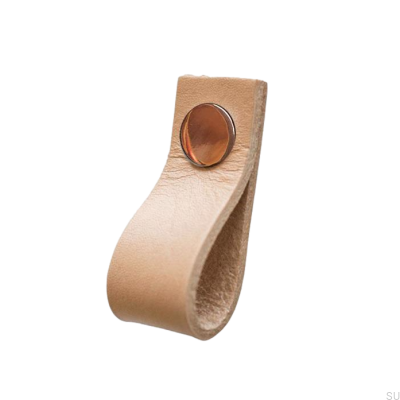 Tirador para mueble Loop Piel y Cobre