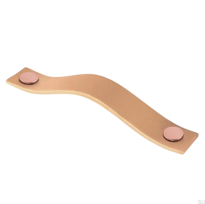 Tirador para mueble alargado 0156L Cuero y Cobre