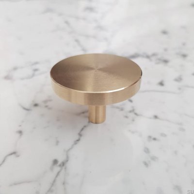 Pomo para muebles Nena L Latón, cepillado, sin pintar
