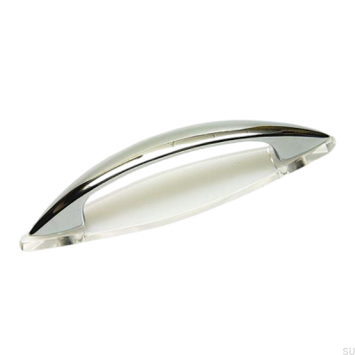 Tirador para mueble alargado con arandela 1555 Cromo pulido