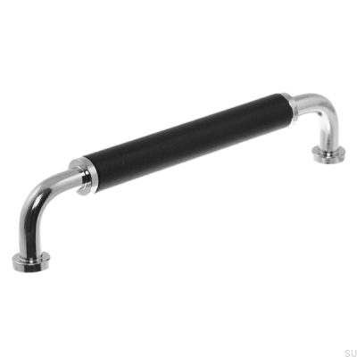Tirador para mueble alargado 4820128 Níquel pulido con negro