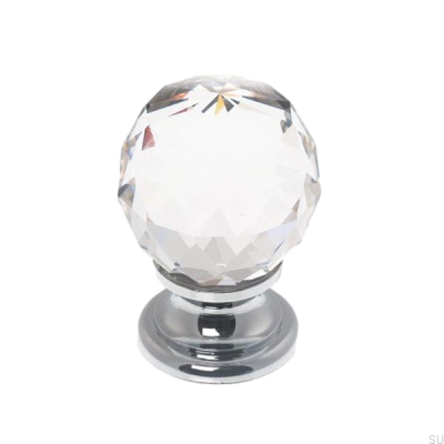 Pomo para mueble 9992 cristal Swarovski con base plateada