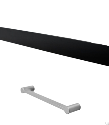 Tirador alargado para muebles de metal plateado Scope 160