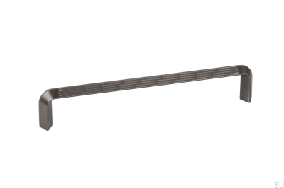 Tirador para mueble alargado Lines 160 Gris Oscuro Cepillado