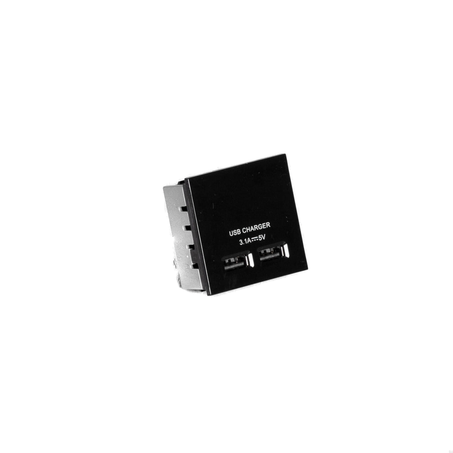 Wkład modułowy z dwoma portami USB czarny