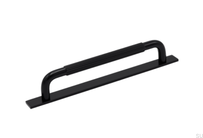 Tirador longitudinal para mueble con arandela Helix Stripe 160 Aluminio Negro
