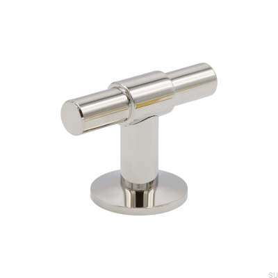 Pomo para mueble T-Bar Uniform, latón niquelado