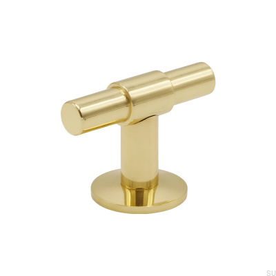 Perilla uniforme para muebles con barra en T, latón pulido