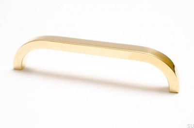 Tirador para mueble largo Slim 128 Dorado Latón Pulido Sin pintar