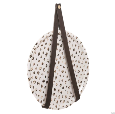 Perchero de pared 0150L Cuero Marrón Oscuro con Oro