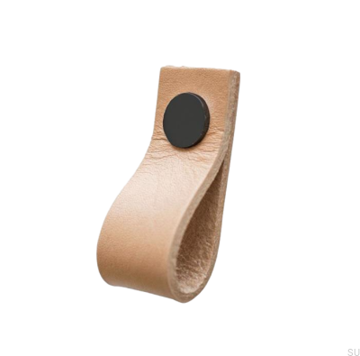 Tirador para mueble Loop Cuero con Negro