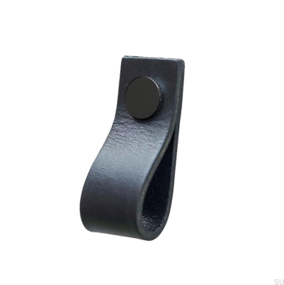 Tirador para mueble Loop Cuero Negro con Negro