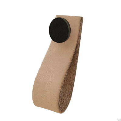 Tirador para mueble Loop 80 Cuero con Negro
