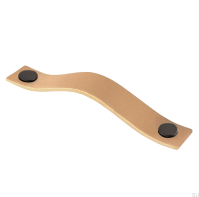 Tirador para mueble oblongo 0156L 128 Cuero con Negro