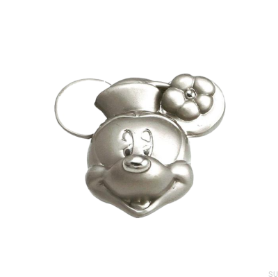Pomo para mueble Minnie Mouse Head Níquel Cepillado