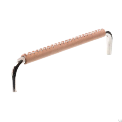 Tirador para mueble alargado 7353 128 Niquel Brillo con Piel