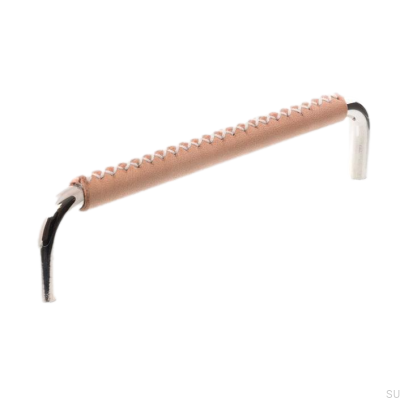 Tirador para mueble alargado 7353 96 Niquel Pulido con Piel