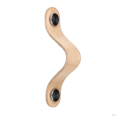 Tirador para mueble alargado Pin-Pin Cuero con plata