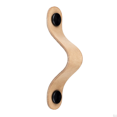 Tirador para mueble alargado Pin-Pin Cuero con negro