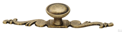 Pomo para mueble con letrero 1546 Bronce Antiguo