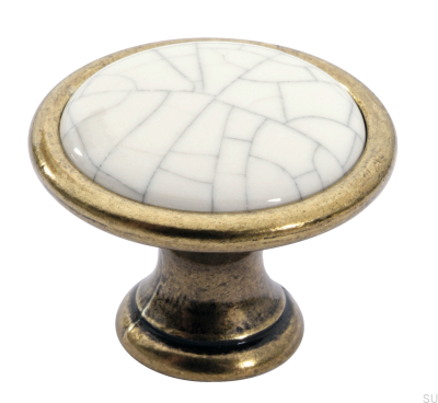 Pomo para Mueble 1700 Oro Antiguo con Porcelana