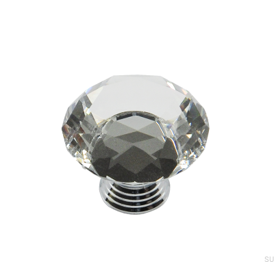 Tirador para mueble GL02 Cristal con Latón Cromado