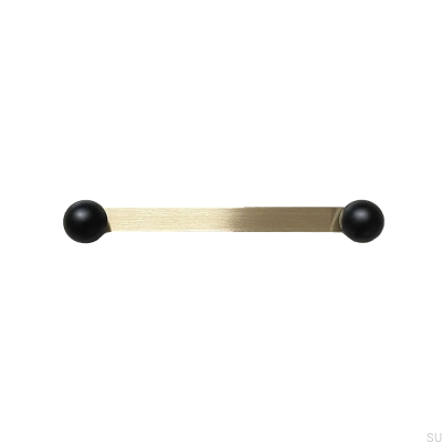 Tirador para mueble alargado Zoe Latón Cepillado Sin Pintar con Negro