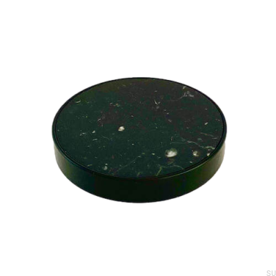 Pomo para mueble Marbelo XL, acero negro, mármol negro