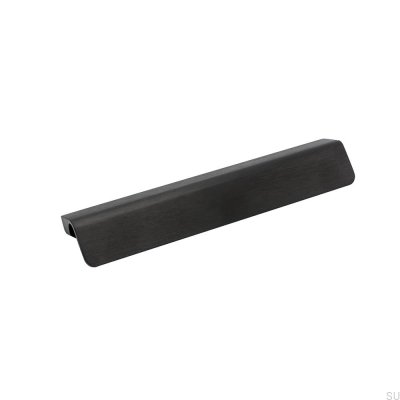 Tirador para mueble rectangular con flecos, metal, negro