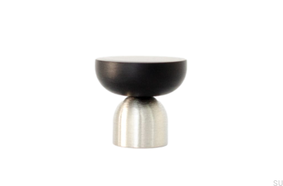 Kokeshi Mix 3032 Acero cepillado con pomo para muebles de aluminio negro