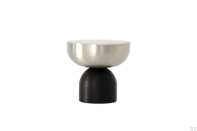 Kokeshi Mix 3032 Aluminio Negro con Pomo para Muebles de Acero Cepillado