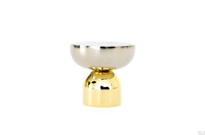 Kokeshi Mix 3032 Pomo para mueble Latón Pulido Sin Pintar con Acero Pulido