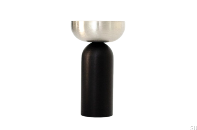 Kokeshi Mix 3052 Colgador de pared de aluminio negro con acero cepillado