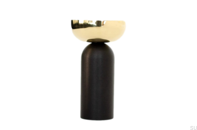 Colgador de pared Kokeshi Mix 3052 de aluminio negro con latón pulido sin lacar