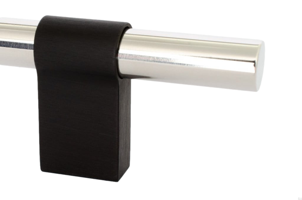 HA64AS/R--Uchwyt-meblowy-podłużny-Line-Big-Mix-342-Stalowy-Polerowany-z-Czarnym-Aluminium-BB-Sweden-Skandynawskie-Uchwyty_1