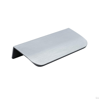 Tirador para mueble Poppi 96 edge, plata cepillada