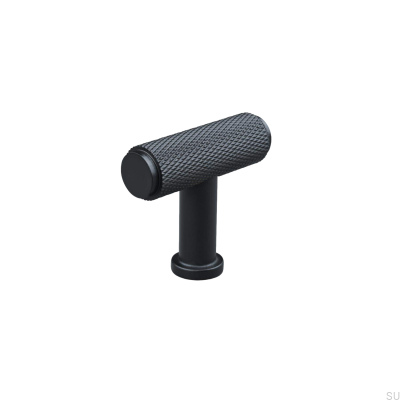 Perilla para muebles de metal T-Bar Salo Ruta, color negro mate
