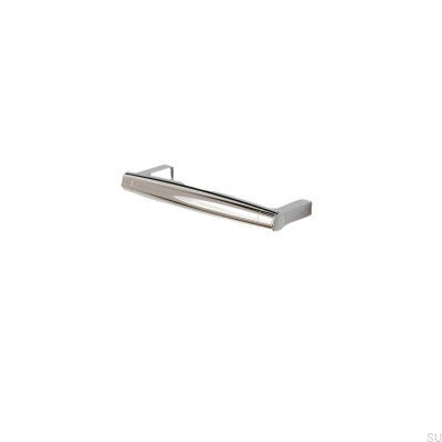 Tirador para mueble rectangular Hjo 128, cromo pulido