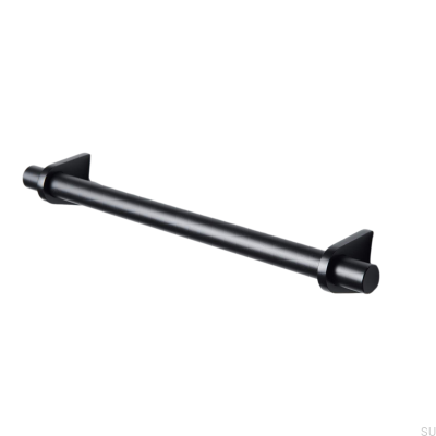 Tirador para mueble alargado Marstrand 220, metal, negro mate