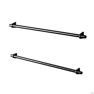 Tirador para mueble alargado Marstrand 420, metal, negro mate