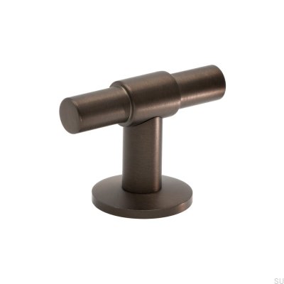 Perilla para muebles de estilo uniforme con barra en T, latón marrón cepillado